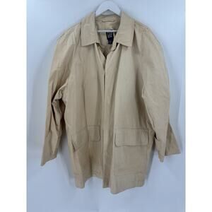 Vintage Gap Jacket Mens Large Beige Khaki Utility Work Button Pockets Cotton